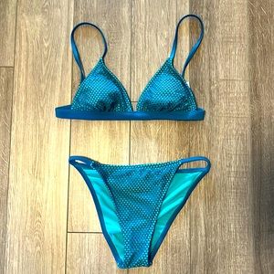 Teal high waisted bikini